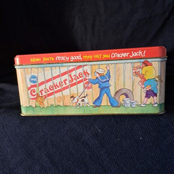 1994 Limited Edition Cracker Jack Baseball Tin Vintage 3x6x8 - Picture 2 of 7